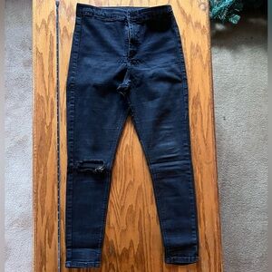 Topshop Black High-Rise Skinny Jeans